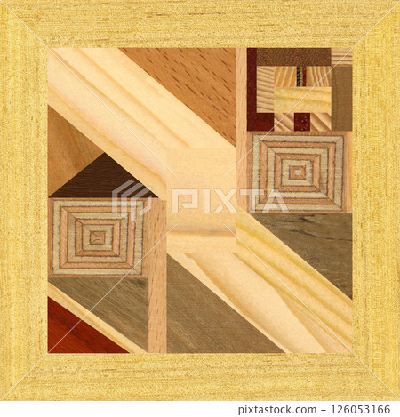 Wooden marquetry frame can be patterns created from the combination of pine wenge and walnut wood, wooden floor, parquet, cutting board 126053166