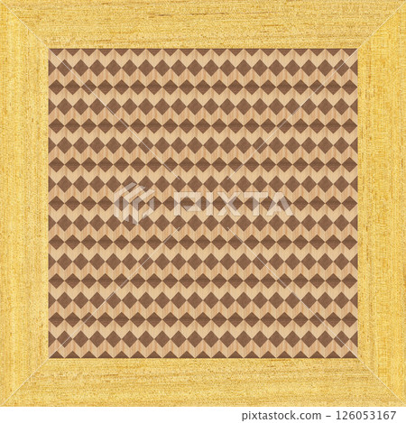 Wooden marquetry frame can be patterns created from the combination of pine wenge and walnut wood, wooden floor, parquet, cutting board Wooden marquetry frame can be patterns created from the combination of pine wenge and walnut wood, wooden floor, parquet, cutting board 126053167