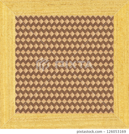 Wooden marquetry frame can be patterns created from the combination of pine wenge and walnut wood, wooden floor, parquet, cutting board Wooden marquetry frame can be patterns created from the combination of pine wenge and walnut wood, wooden floor, parquet, cutting board 126053169