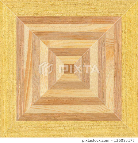 Wooden marquetry frame can be patterns created from the combination of pine wenge and walnut wood, wooden floor, parquet, cutting board Wooden marquetry frame can be patterns created from the combination of pine wenge and walnut wood, wooden floor, parquet, cutting board 126053175