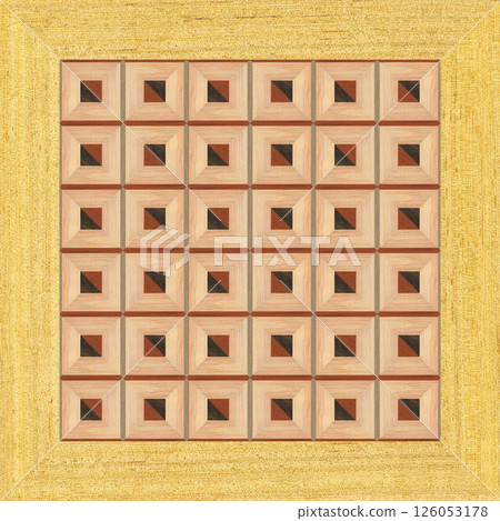Wooden marquetry frame can be patterns created from the combination of pine wenge and walnut wood, wooden floor, parquet, cutting board Wooden marquetry frame can be patterns created from the combination of pine wenge and walnut wood, wooden floor, parquet, cutting board 126053178