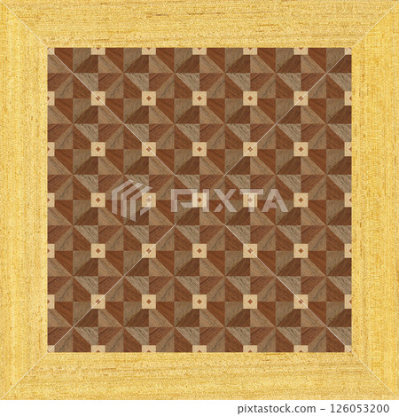 Wooden marquetry frame can be patterns created from the combination of pine wenge and walnut wood, wooden floor, parquet, cutting board 126053200
