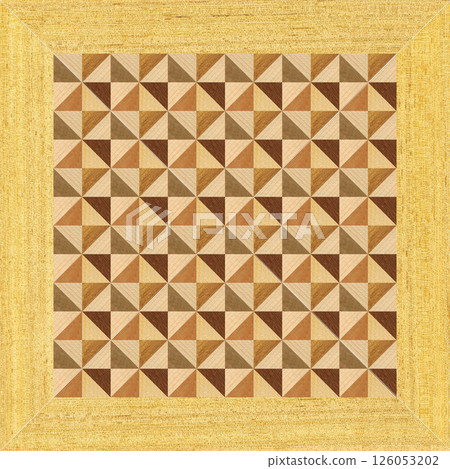 Wooden marquetry frame can be patterns created from the combination of pine wenge and walnut wood, wooden floor, parquet, cutting board 126053202