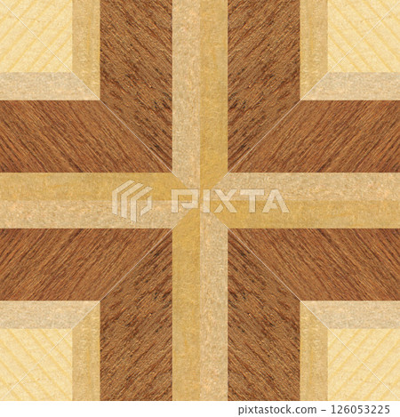 Wooden marquetry frame can be patterns created from the combination of pine wenge and walnut wood, wooden floor, parquet, cutting board 126053225