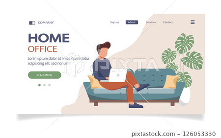 laptop, vector, woman 126053330