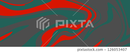 Grey, green and red paint. Abstract modern wide banner background. 126053407
