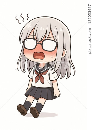 害羞的女孩/高中女生插圖“AI生成的圖像” 害羞的女孩/高中女生插圖“AI生成的圖像” 126053427