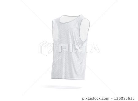 Blank white football team practice vest mockup, side view Blank white football team practice vest mockup, side view 126053633