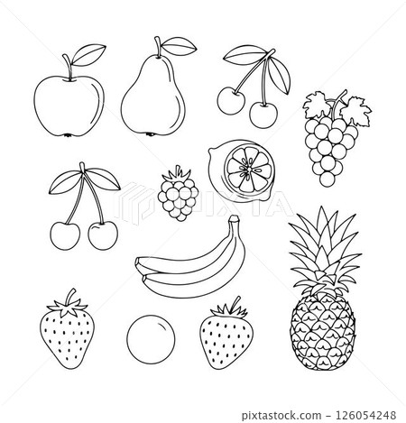 Outline Fruits for Childrens Activities. Outline Fruits for Childrens Activities. 126054248