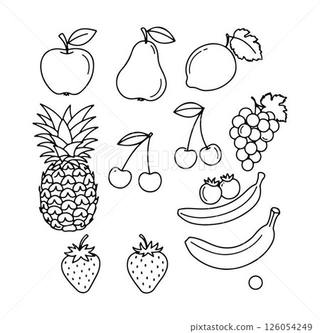 Outline Fruits for Childrens Activities. 126054249