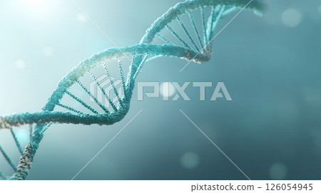 Dna strand rotating in a medical research laboratory setting 126054945