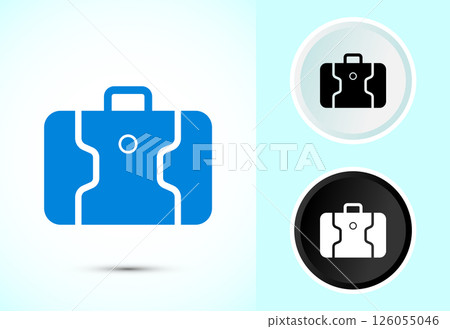 Luggage icon design illustration. Travel baggage icon sign in color black and white 126055046
