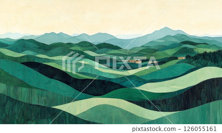 mountain landscape with fog and mountains 126055161
