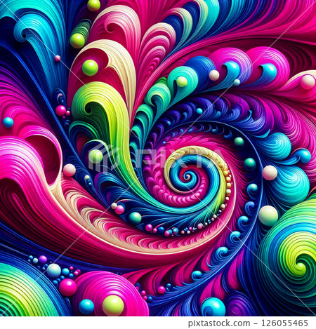 An abstract pattern resembling swirling watercolor waves, it is bright, vibrant and hidden. An abstract pattern resembling swirling watercolor waves, it is bright, vibrant and hidden. 126055465