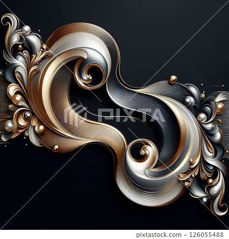 An abstract pattern resembling swirling watercolor waves, it is bright, vibrant and hidden. 126055488