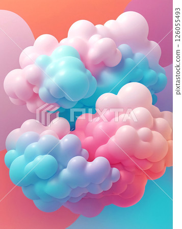 An abstract pattern resembling swirling watercolor waves, it is bright, vibrant and hidden. 126055493