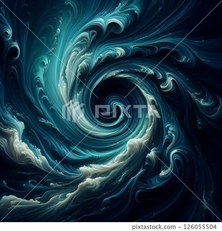 An abstract pattern resembling swirling watercolor waves, it is bright, vibrant and hidden. 126055504