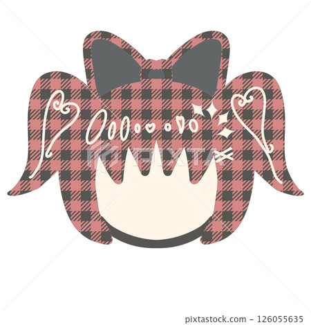 A simple illustration of a girl wearing a ribbon A simple illustration of a girl wearing a ribbon 126055635
