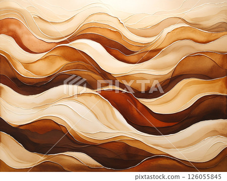 An abstract pattern that resembles flowing watercolor waves, it is bright and kinetic. 126055845