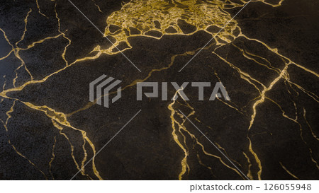 The Black Gold Marble for texture Background 3d Rendering. 126055948