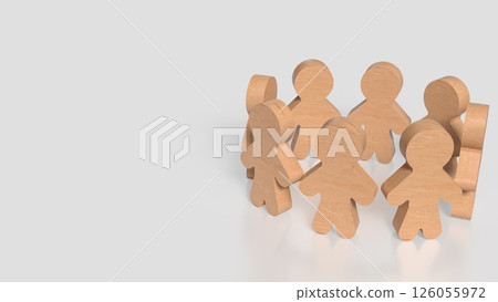 The Wood Human for Team concept 3d Rendering. The Wood Human for Team concept 3d Rendering. 126055972