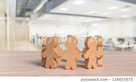 The Wood Human for Team concept 3d Rendering. 126055973