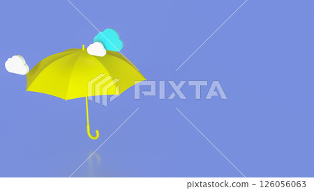 The Yellow Umbrella for weather Concept 3d Rendering. The Yellow Umbrella for weather Concept 3d Rendering. 126056063