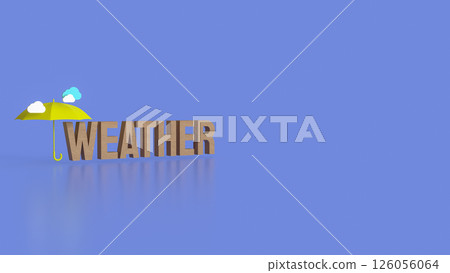 The Yellow Umbrella for weather Concept 3d Rendering. The Yellow Umbrella for weather Concept 3d Rendering. 126056064