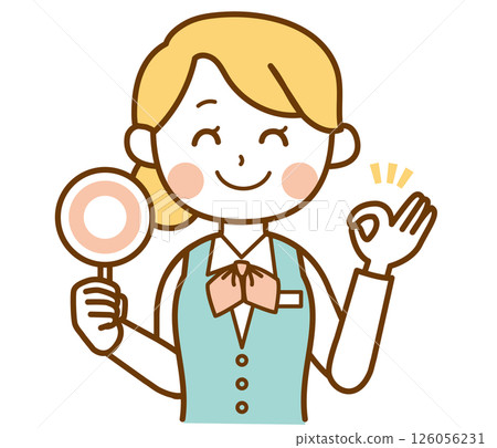 女接待員宣布正確答案的插圖 女接待員宣布正確答案的插圖 126056231
