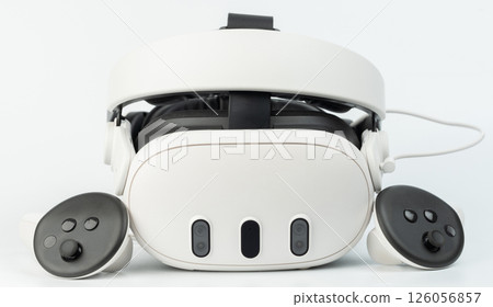 Innovative virtual reality headset with controllers for immersive gaming experiences Innovative virtual reality headset with controllers for immersive gaming experiences 126056857