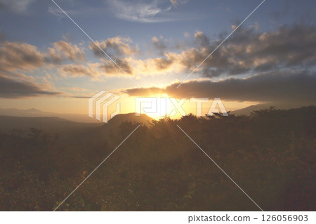 Evening scenery at the foot of Mt. Asama 126056903