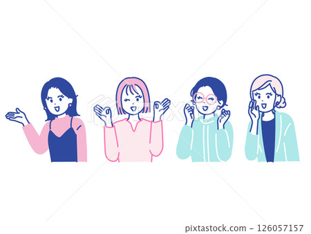 Illustration material of a woman in various poses Illustration material of a woman in various poses 126057157