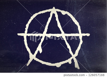 Old anarchy sign on a dark background Old anarchy sign on a dark background 126057188
