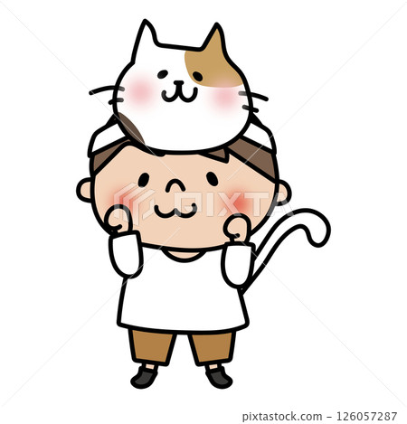 A boy wearing a cat mask at a play party 126057287