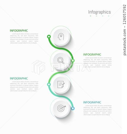 Infographic 4 options design elements for your business data. Vector Illustration. 126057592