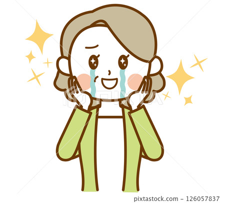 一位興奮的阿姨、祖母、老年婦女的插圖 一位興奮的阿姨、祖母、老年婦女的插圖 126057837