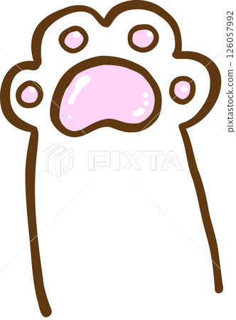 Cute Cat Paw Front Hand Cartoon Doodle Cute Cat Paw Front Hand Cartoon Doodle 126057992