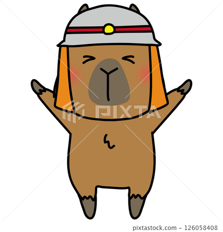 Capybara wearing a firefighter's hat 126058408