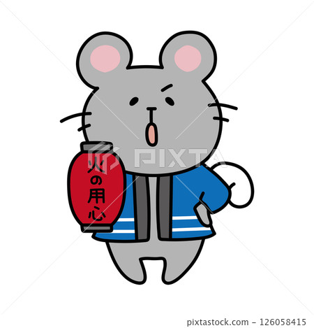 一隻拿著火燈籠的老鼠 126058415