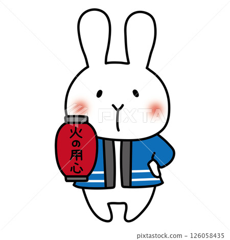 一隻拿著火燈籠的白兔 126058435