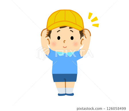 一個戴著帽子的男孩的插圖 126058499