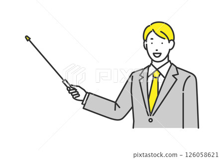 A businessman giving a presentation with a pointer 126058621