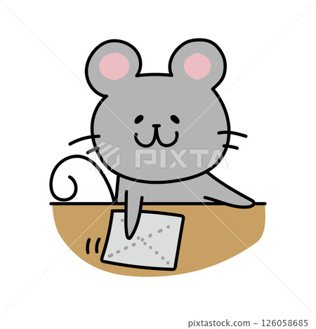 A mouse helps wipe the desk A mouse helps wipe the desk 126058685