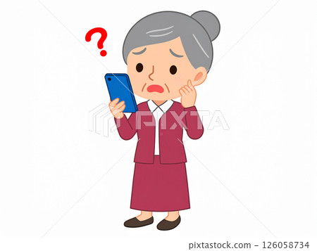 Elderly people, smartphones, problems 126058734