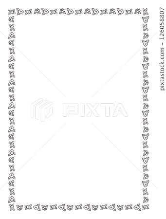 Simple hand-drawn cute camellia square frame 126058807