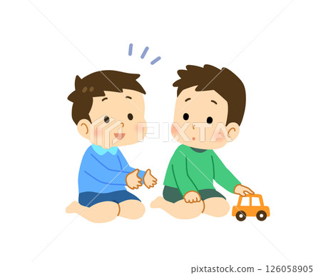 A boy who wants to borrow a toy A boy who wants to borrow a toy 126058905