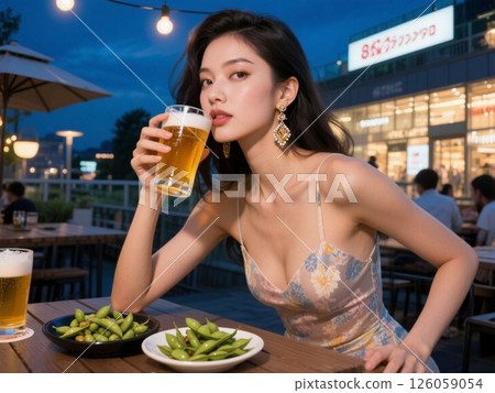 Beer in a beer garden 126059054