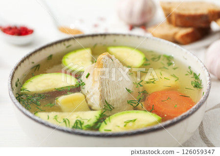 Vegetable soup, homemade healthy nutrition, healthy lifestyle 126059347