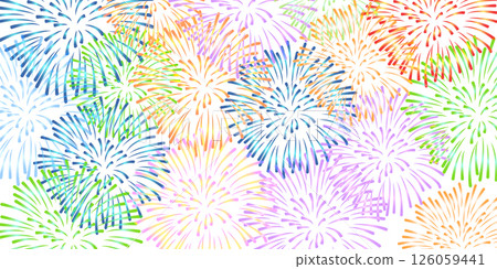 煙火夏日問候風景背景 126059441