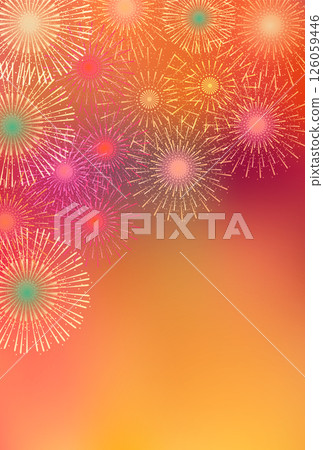 Fireworks, summer greetings, landscape, background 126059446